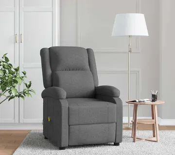 vidaXL Masažna fotelja od tkanine tamnosiva - Venlo