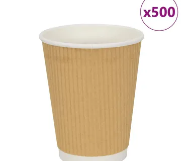 vidaXL papirnate šalice za kavu 500 kom 12 oz 300 ml smeđe - Venlo