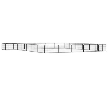 vidaXL Ograda za pse s 24 panela crna 100 x 50 cm čelik obložen prahom - Venlo