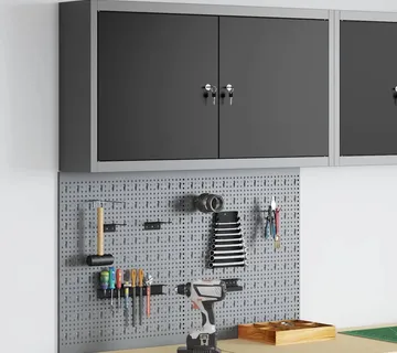 vidaXL Set ormara za alate 3 kom. Crna Čelik s prahom premazan - Venlo