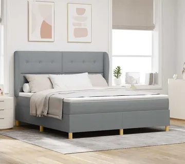 vidaXL Krevet s opruga kutije Svijetlo siva 200 x 180 cm tkanina - Venlo
