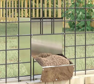 vidaXL Hranilica za zečeve Srebrno 17,5 x 26 x 28,5 cm 1,5 kg - Venlo