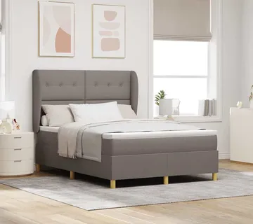 vidaXL Krevet s opruga kutije Sivo-smeđa 200 x 140 cm tkanina - Venlo