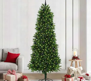 vidaXL Božićno drvce s 300 LED svjetlima s stalakom Zelena 240 cm PE - Venlo