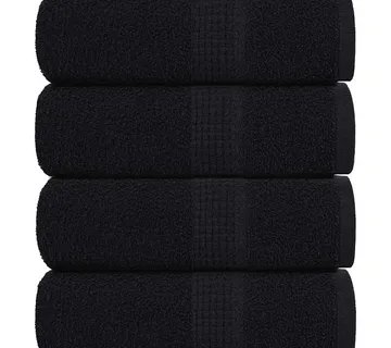 vidaXL Ručnici za goste FROGN 4 kom. Crni 30x50 cm 360 g/m² - Venlo