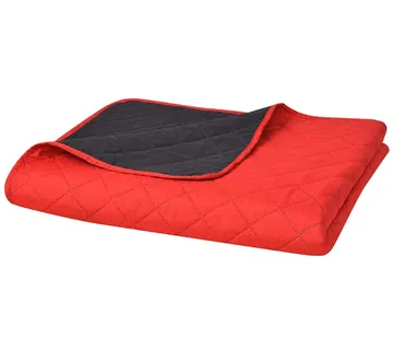 vidaXL Dvostrani prošiveni prekrivač Crno-Crna 170x210 cm - Venlo