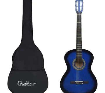 vidaXL Klasična gitara za početnike s torbom plava 4/4 39 " - Venlo