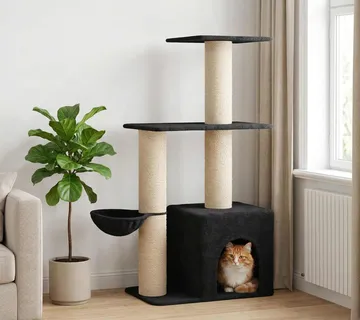 vidaXL Mačje drvo s sisalnim postoljima za grebanje Tamnosiva 133 cm - Venlo