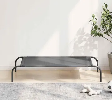 vidaXL Povišeni krevet za pse sivi 110x65x20 cm tekstil i čelik - Venlo