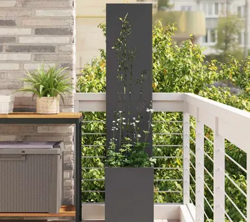 vidaXL Privatnost u vrtu Crna 32 x 32 x 150 cm Hladno valjana čelična - Venlo