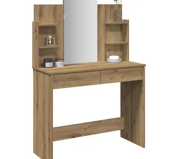 vidaXL Toaletni stolić s ogledalom Artisan hrast 96x39x142 cm - Venlo