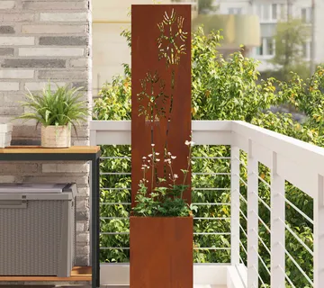 vidaXL Privatnost u vrtu Cvjetni Rđa 32 x 32 x 150 cm Otporni čelik - Venlo