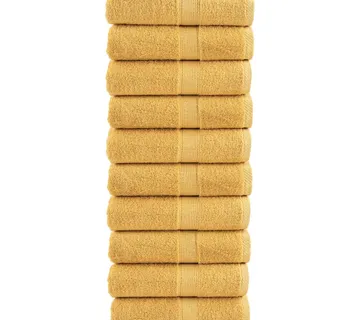 vidaXL Premium ručnici za goste SOLUND 10 kom. zlatne boje 30x50 cm 600 g/m² - Venlo