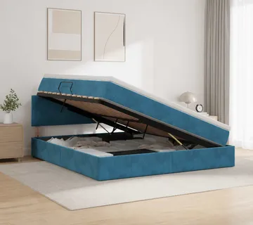 vidaXL Krevet s od storage Tamno plava 180 x 200 cm Baršun - Venlo
