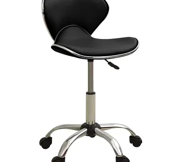vidaXL 323674 Salon Spa Stool Black Faux Leather - Venlo