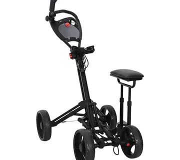 vidaXL Golf Trolej s sjedištem Crna Aluminij Sklopivo - Venlo