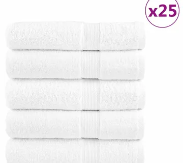 vidaXL Ručnici za kupanje SOLUND 25 kom bijeli 100x150 cm 600 gsm - Venlo