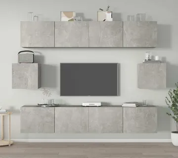 vidaXL 6-dijelni set TV ormarića siva boja betona drveni - Venlo