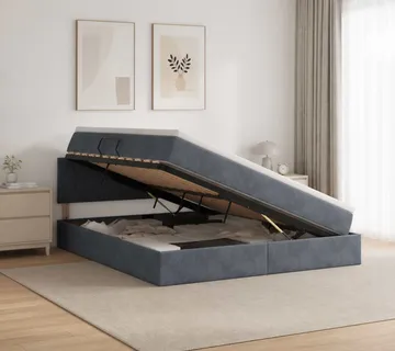 vidaXL Krevet s od storage s uzglavljem Tamnosiva 160 x 200 cm Baršun - Venlo