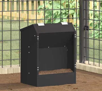 vidaXL Hranilica za zečeve Crna 33,5 x 25,5 x 45,5 cm 3 kg - Venlo
