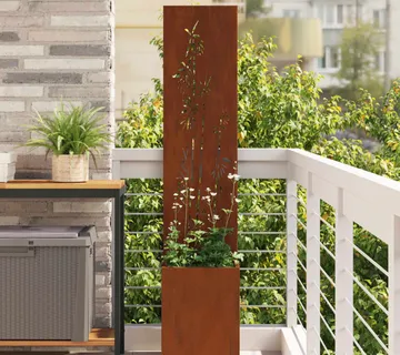 vidaXL Privatnost u vrtu Cvjetni Rđa 32 x 32 x 150 cm Otporni čelik - Venlo