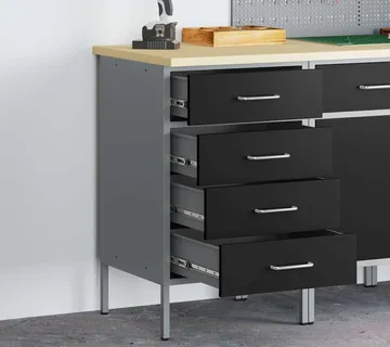 vidaXL Radni stol Crna i Siva 50 x 55 x 85 cm Inženjerska drva i čelik - Venlo