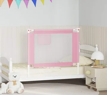 vidaXL Sigurnosna ograda za dječji krevet ružičasta 100x25 cm tkanina - Venlo
