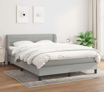vidaXL Krevet box spring s madracem svjetlosivi 140x200 cm od tkanine - Venlo