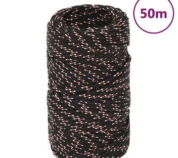 vidaXL Brodski konop crni 2 mm 50 m od polipropilena - Venlo