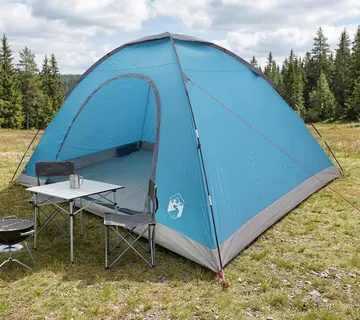 vidaXL Kamping šator 6-osobni Plava 185T Poliester s PU premazom - Venlo