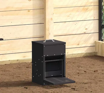 vidaXL Feeder s nogom za piliće Crna 25 x 42 x 40 cm 4 kg - Venlo