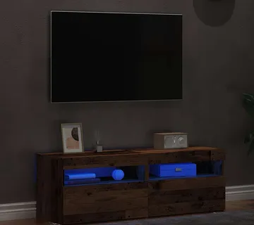 vidaXL 2-dijelni TV ormarić s LED svjetlima od starog drveta - Venlo