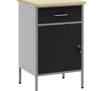 vidaXL Radni stol Crna i Siva 50 x 55 x 85 cm Inženjerska drva i čelik - Venlo