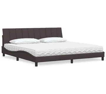 vidaXL Krevet s madracem Hanko tamnosmeđi 200x200 cm od tkanine - Venlo