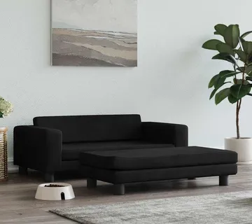 vidaXL Krevet za pse s produžetkom crni 100 x 50 x 30 cm baršunasti - Venlo