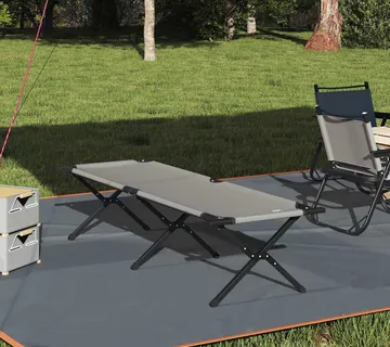 vidaXL Sklopivi kamperski krevet Siva 193 x 69 x 45 cm Oxford tkanina - Venlo