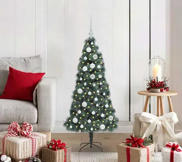 vidaXL Umjetna pred-lit Christmas jelka s setom kuglica Zelena 120 cm - Venlo