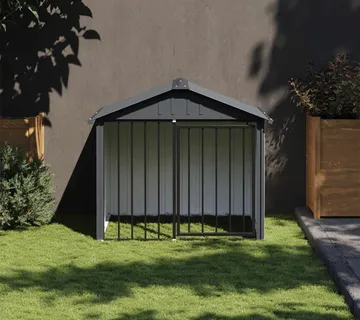 vidaXL Kućica za pse s krovom crna 117 x 103 x 102 cm pocinčani čelik - Venlo