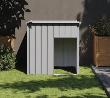 vidaXL Kućica za pse s krovom svijetlosiva 110x103x109 cm pocinčani čelik - Venlo