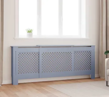 vidaXL Pokrov za radijator MDF sivi 205 cm - Venlo