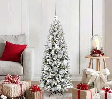 vidaXL Umjetno božićno drvce Bijela 120 cm PVC, plastika, čelik i PE - Venlo
