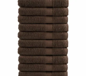 vidaXL Ručnici SOLUND 10 kom smeđi 100 x 200 cm 600 gsm - Venlo
