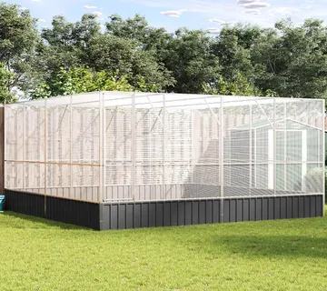 vidaXL Kavez za ptice srebrni 418 x 414 x 212 cm čelični - Venlo