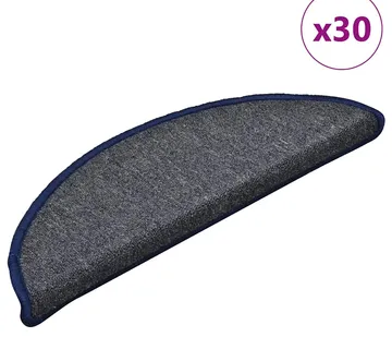 vidaXL Prostirke za stepenice 30 kom 56x17x3 cm tamno sive i plave poluokrugle - Venlo