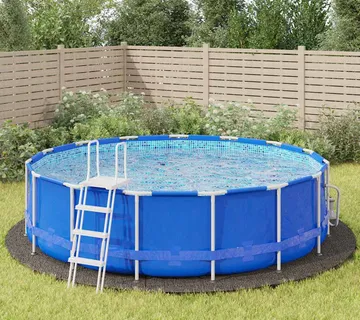vidaXL Platno za tlo ispod bazena svjetlosivo Ø550 cm poliesterska - Venlo