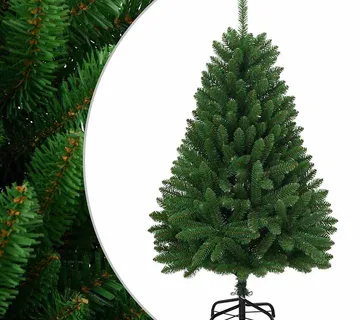 vidaXL Umjetno božićno drvce sa šarkama i stalkom zeleno 120 cm - Venlo