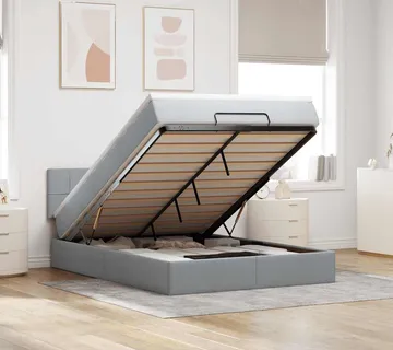 vidaXL Otomanski krevet s madracem svijetlosivi 140x190 cm od tkanine - Venlo