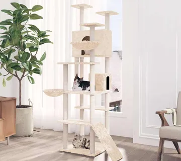vidaXL Penjalica za mačke sa stupovima za grebanje krem 191 cm - Venlo