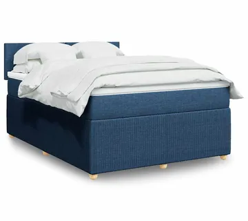 vidaXL Krevet s oprugama i madracem plavi 140 x 190 cm od tkanine - Venlo