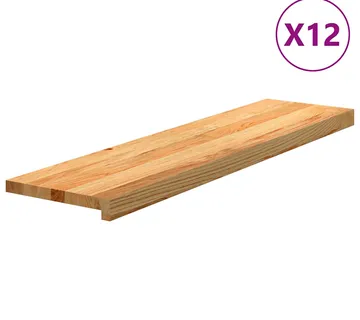 vidaXL Gazišta stepenice 12 kom svjetlosmeđi 100x30x2 cm masivna hrast - Venlo